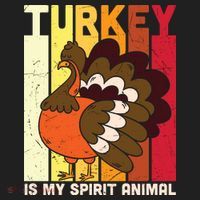 Thanksgiving Turkey Is My Spirit Animal Golf Towel thumb 3
