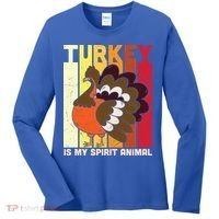 Thanksgiving Turkey Is My Spirit Animal Women's Long Sleeve Shirt thumb 0