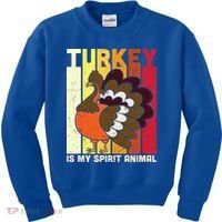 Thanksgiving Turkey Is My Spirit Animal Kids Sweatshirt thumb 0