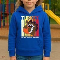 Thanksgiving Turkey Is My Spirit Animal Kids Hoodie thumb 3