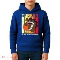 Thanksgiving Turkey Is My Spirit Animal Kids Hoodie thumb 4