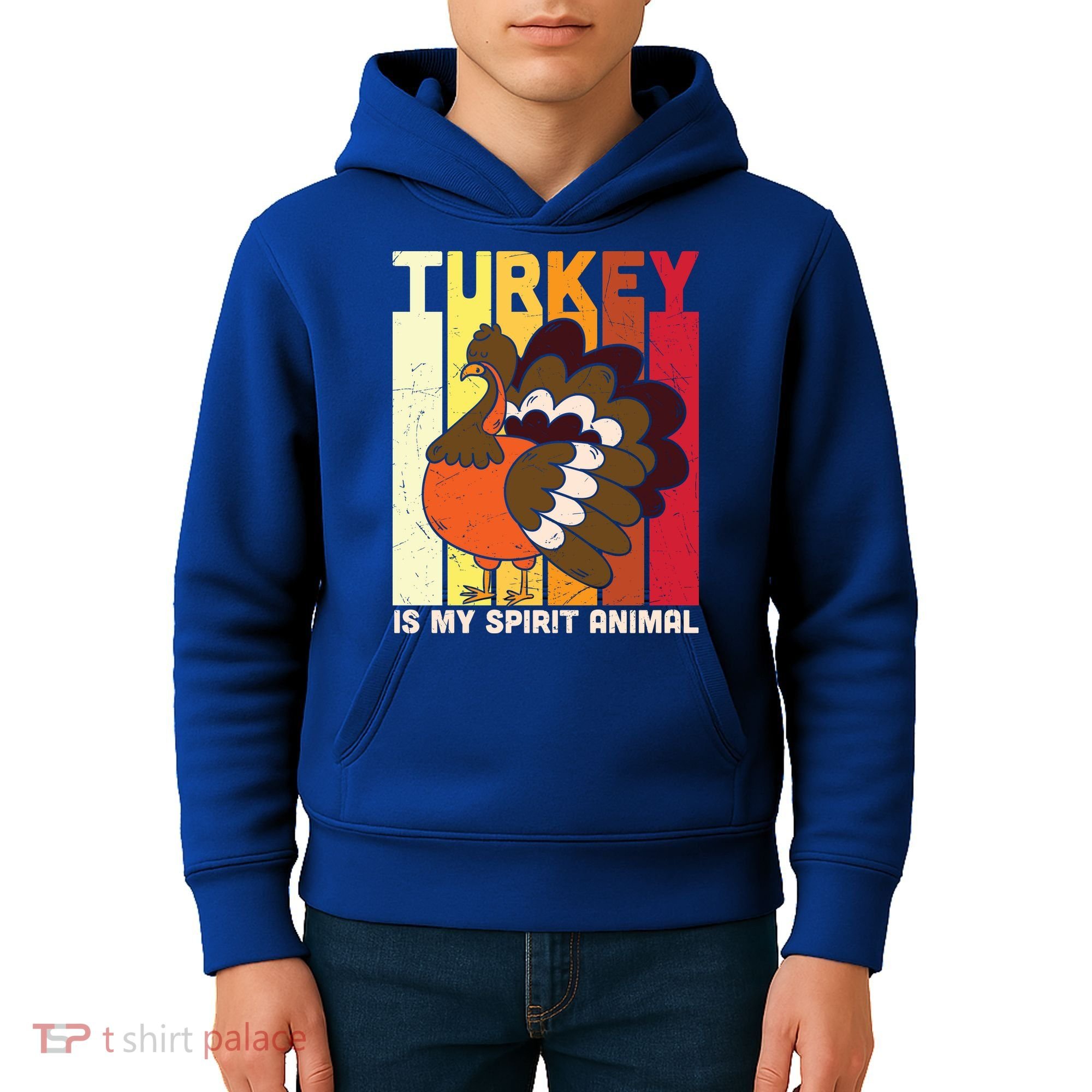 Thanksgiving Turkey Is My Spirit Animal Kids Hoodie