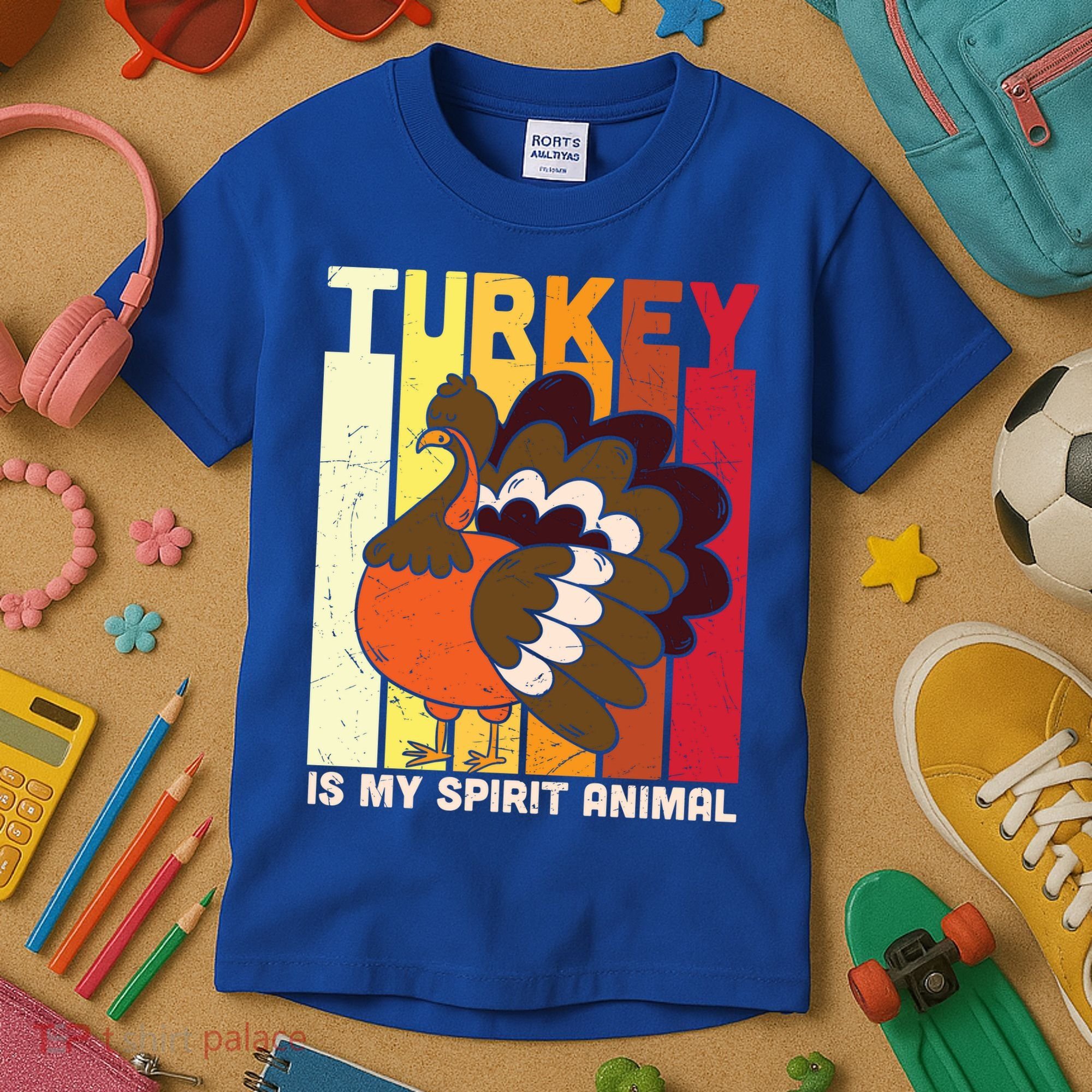 Thanksgiving Turkey Is My Spirit Animal Kids T-Shirt