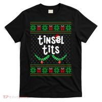 Tinsel Tits Jingle Balls Funny Matching Couple Ugly Christmas Sweater T-Shirt thumb 0