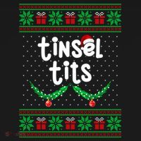 Tinsel Tits Jingle Balls Funny Matching Couple Ugly Christmas Sweater Women's Hoodie thumb 2