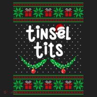 Tinsel Tits Jingle Balls Funny Matching Couple Ugly Christmas Sweater Hat thumb 2