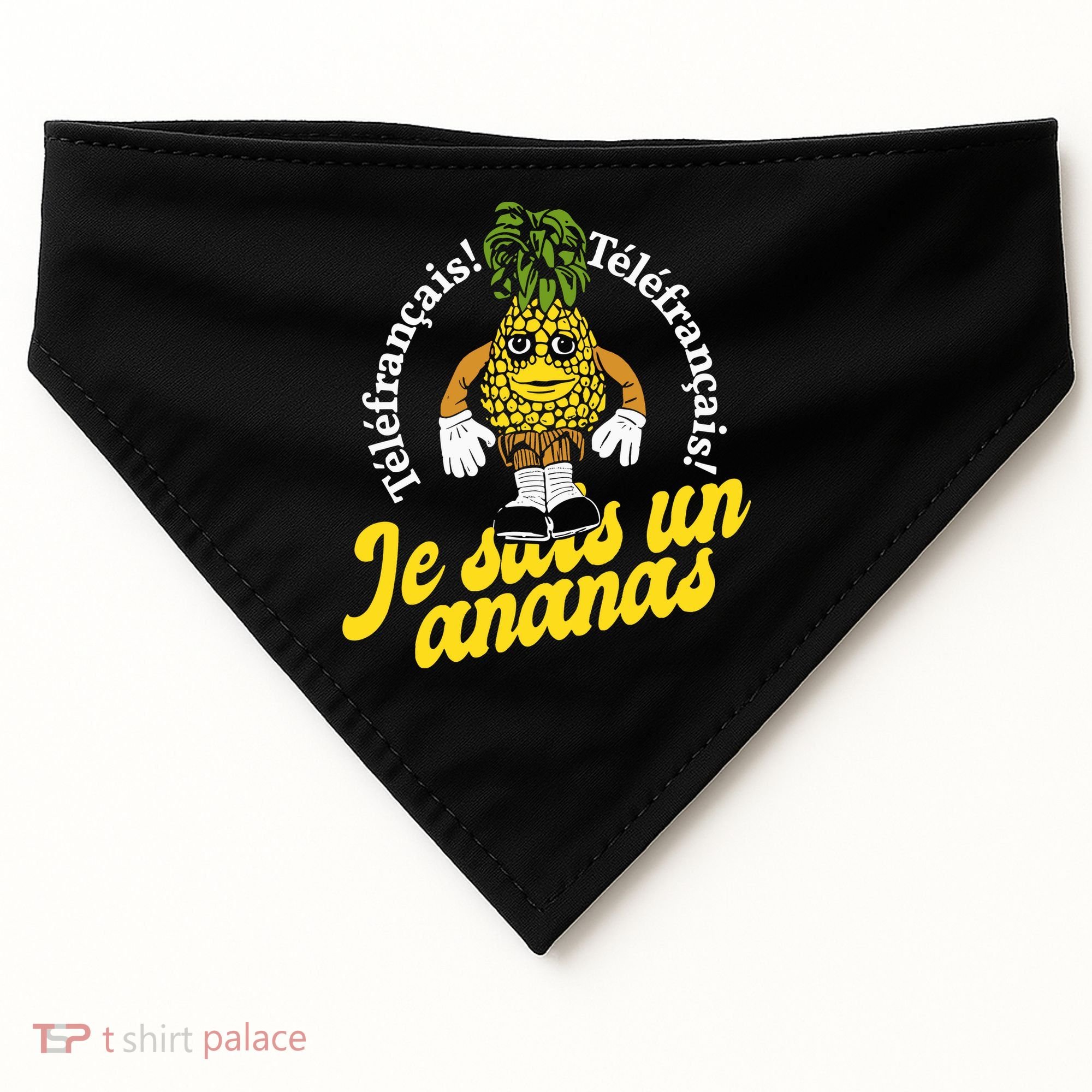 Tvo Telefrancais Je Suis Ananas USA-Made Doggie Bandana