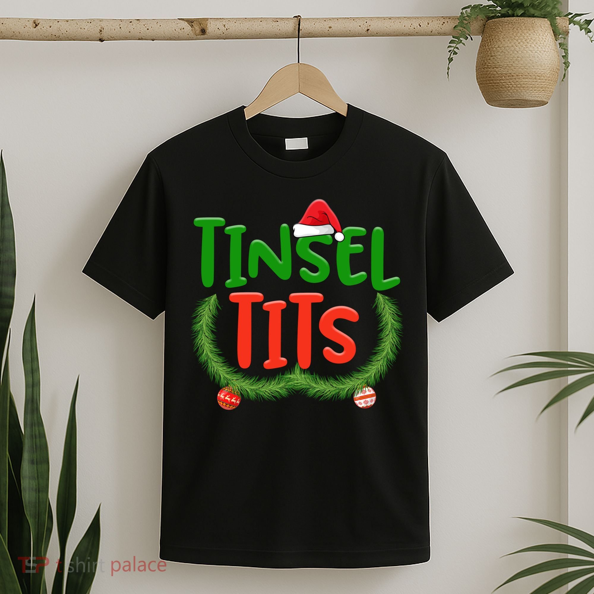 Tinsel Tits Jingle Balls Funny Matching Couple Chestnuts T-Shirt