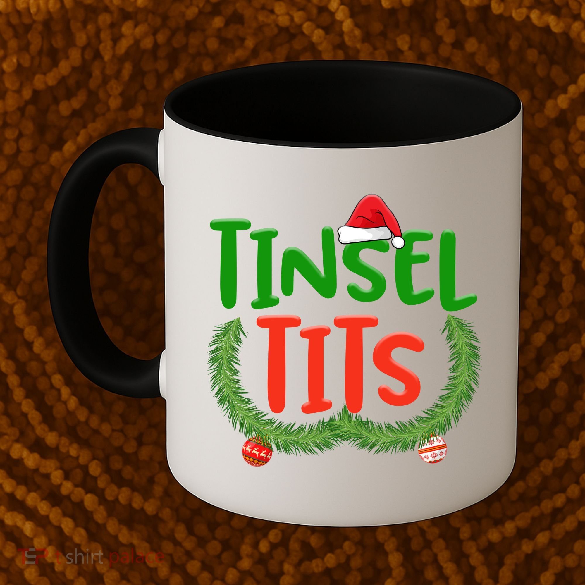 Tinsel Tits Jingle Balls Funny Matching Couple Chestnuts Coffee Mug