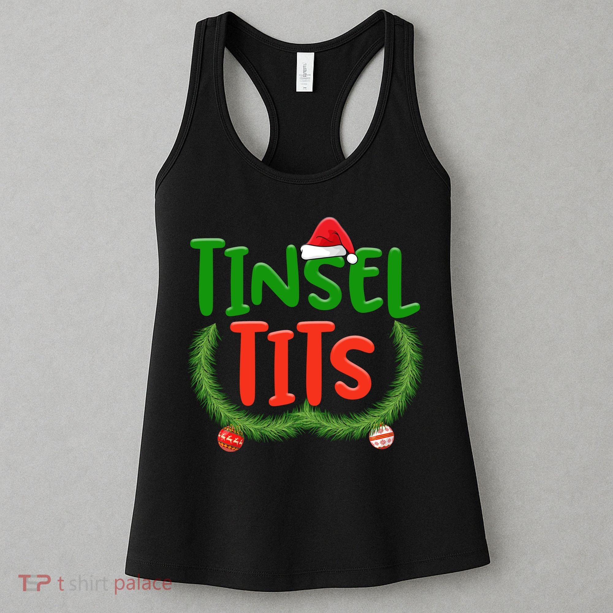 Tinsel Tits Jingle Balls Funny Matching Couple Chestnuts Women's Tank Top
