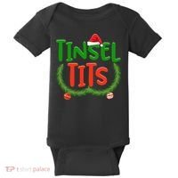 Tinsel Tits Jingle Balls Funny Matching Couple Chestnuts Baby Bodysuit thumb 0