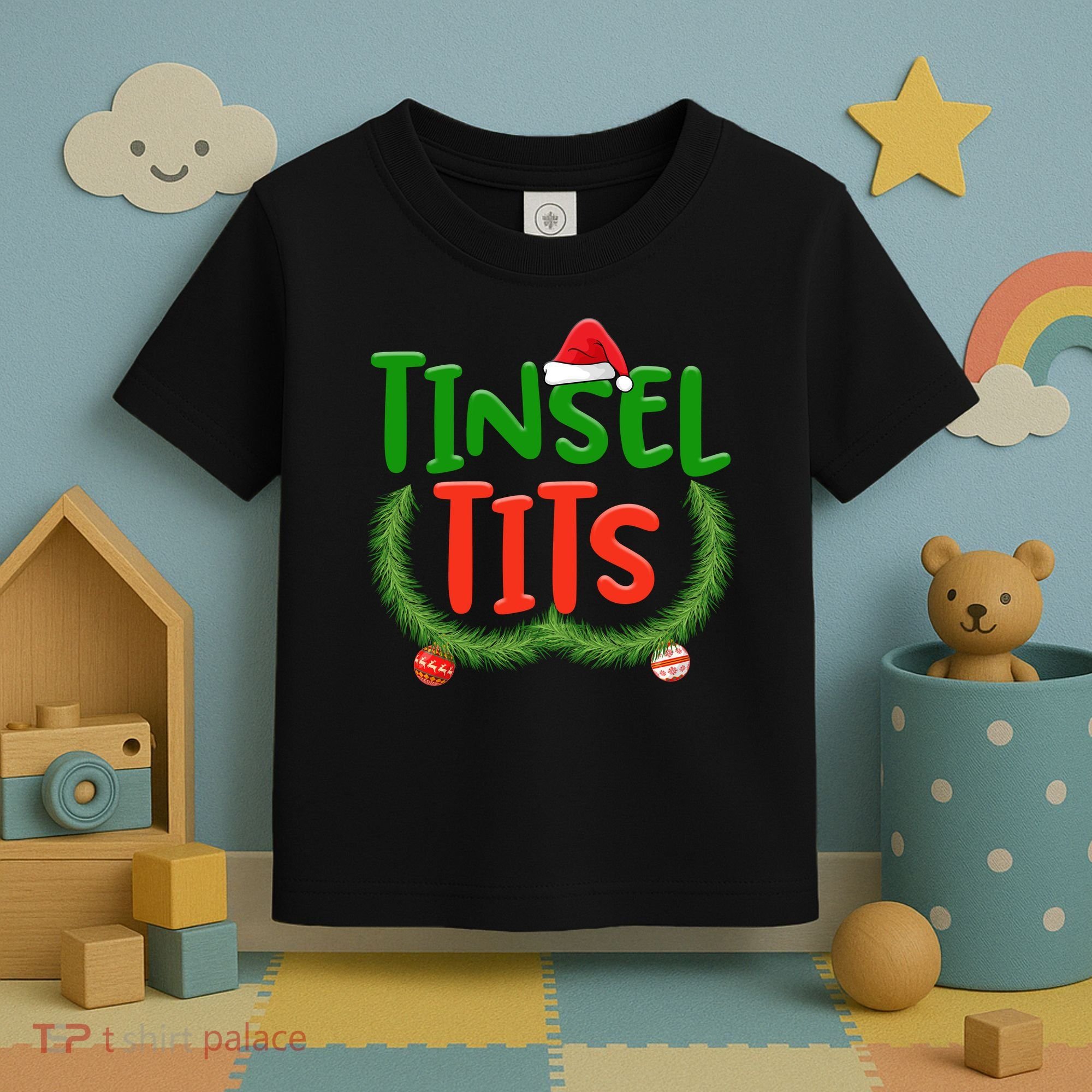 Tinsel Tits Jingle Balls Funny Matching Couple Chestnuts Toddler T-Shirt