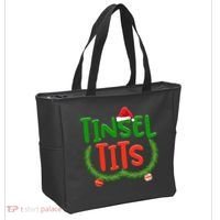 Tinsel Tits Jingle Balls Funny Matching Couple Chestnuts Tote Bag thumb 2