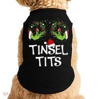 Tinsel Tits Jingle Balls Matching Couple Christmas Doggie Tank thumb 0