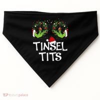 Tinsel Tits Jingle Balls Matching Couple Christmas USA-Made Doggie Bandana thumb 0
