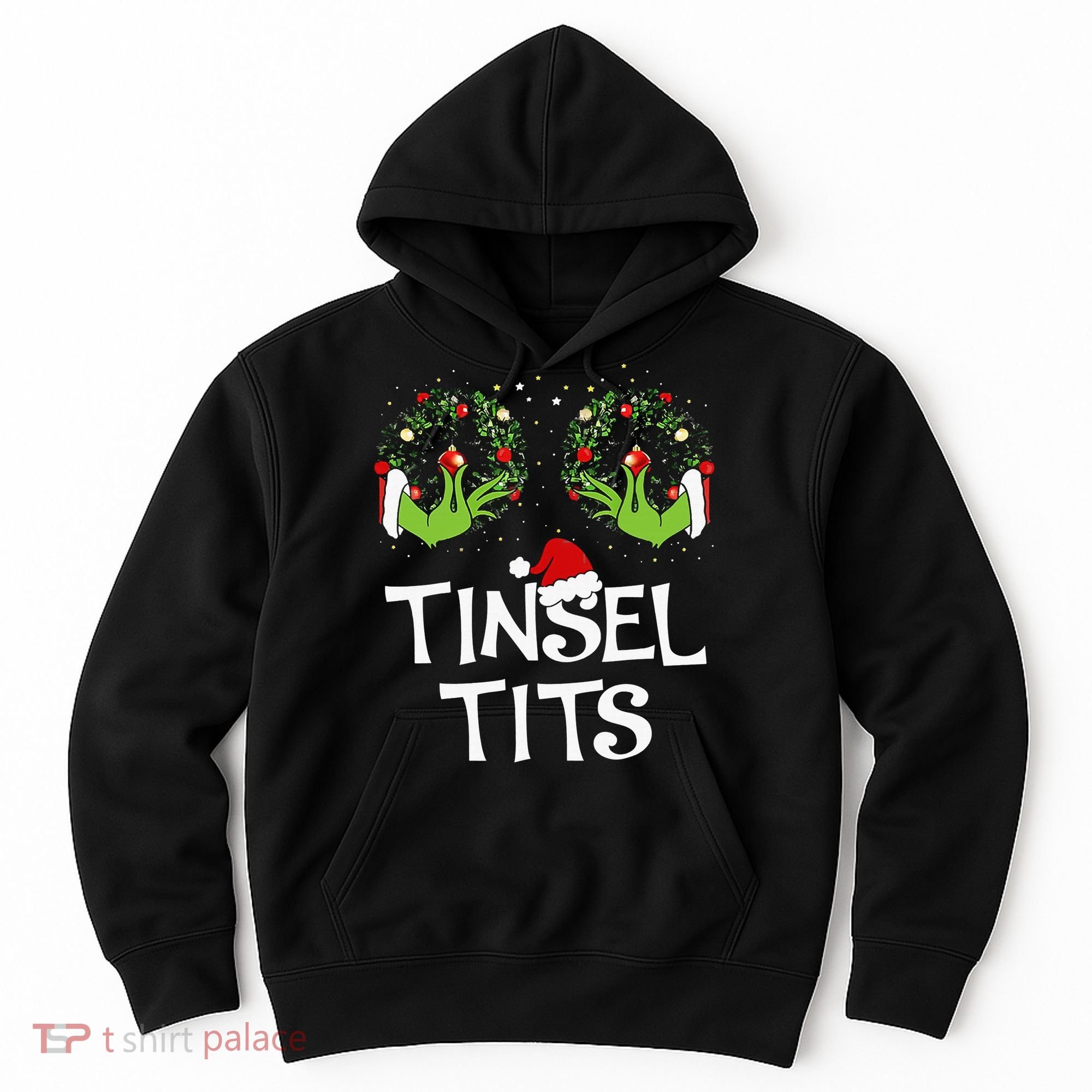 Tinsel Tits Jingle Balls Matching Couple Christmas Hoodie