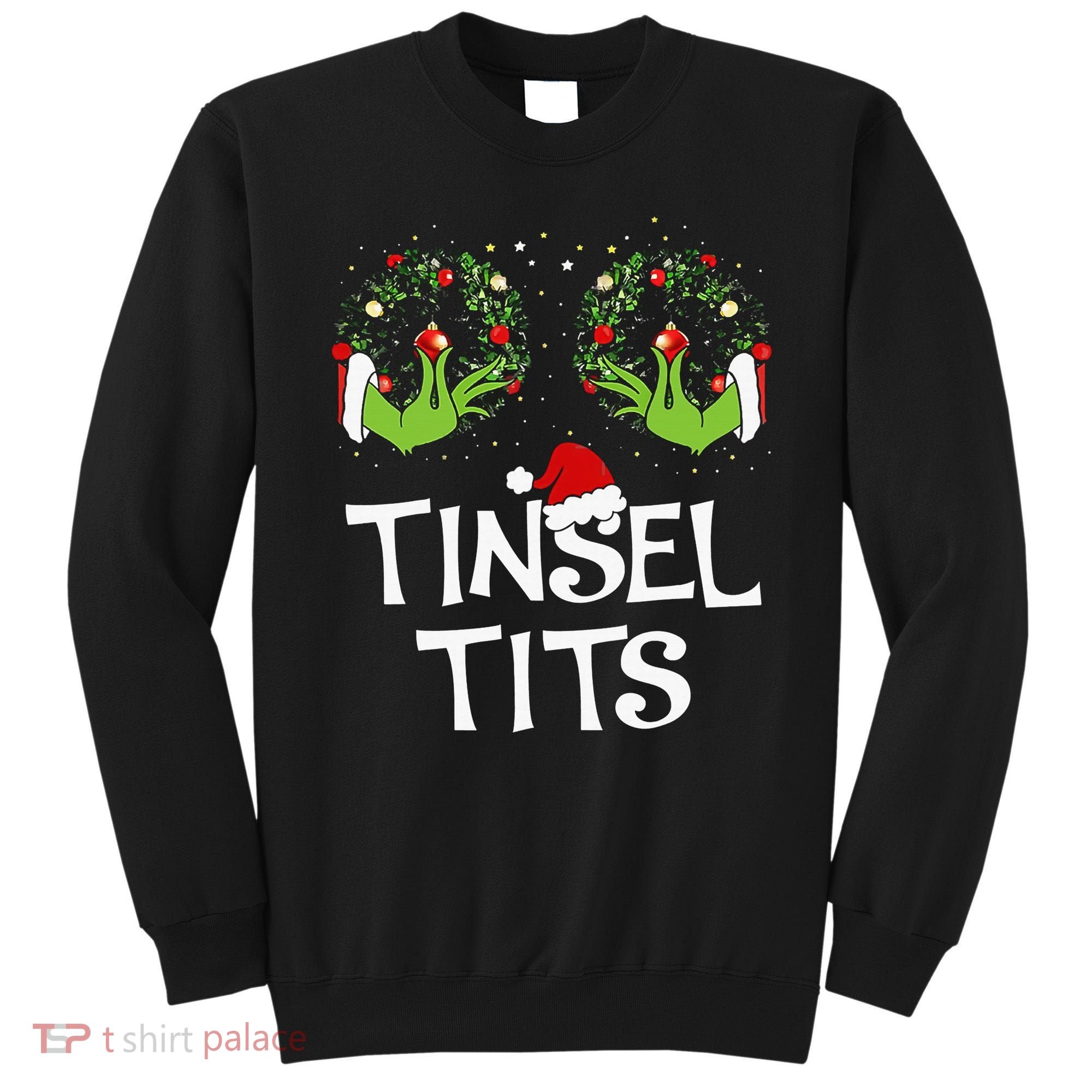 Tinsel Tits Jingle Balls Matching Couple Christmas Sweatshirt