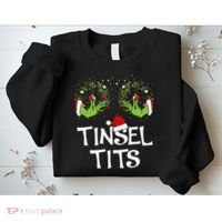 Tinsel Tits Jingle Balls Matching Couple Christmas Sweatshirt thumb 2