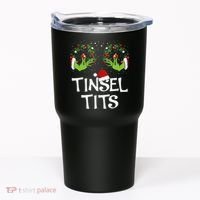 Tinsel Tits Jingle Balls Matching Couple Christmas Tumbler thumb 0
