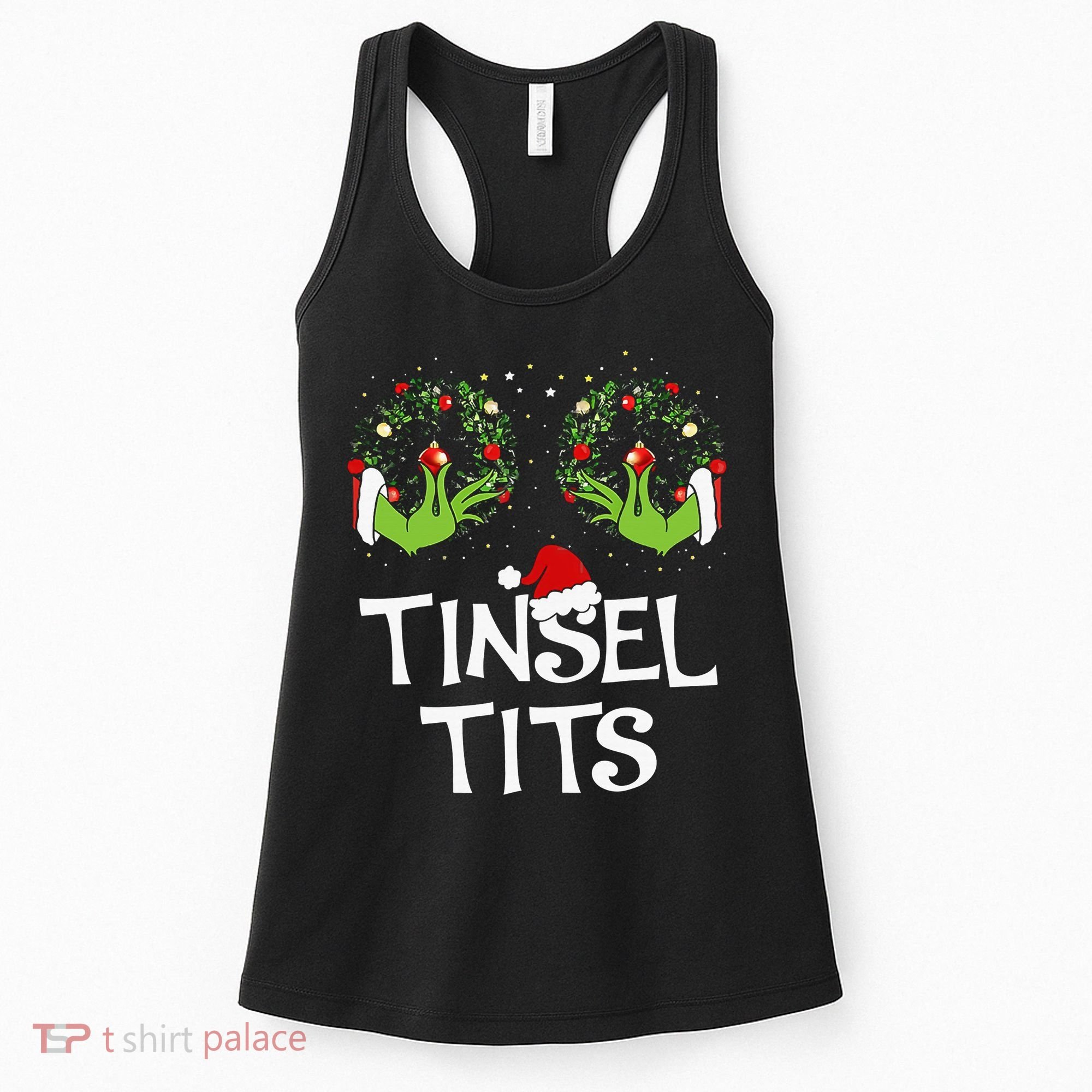 Tinsel Tits Jingle Balls Matching Couple Christmas Women's Tank Top