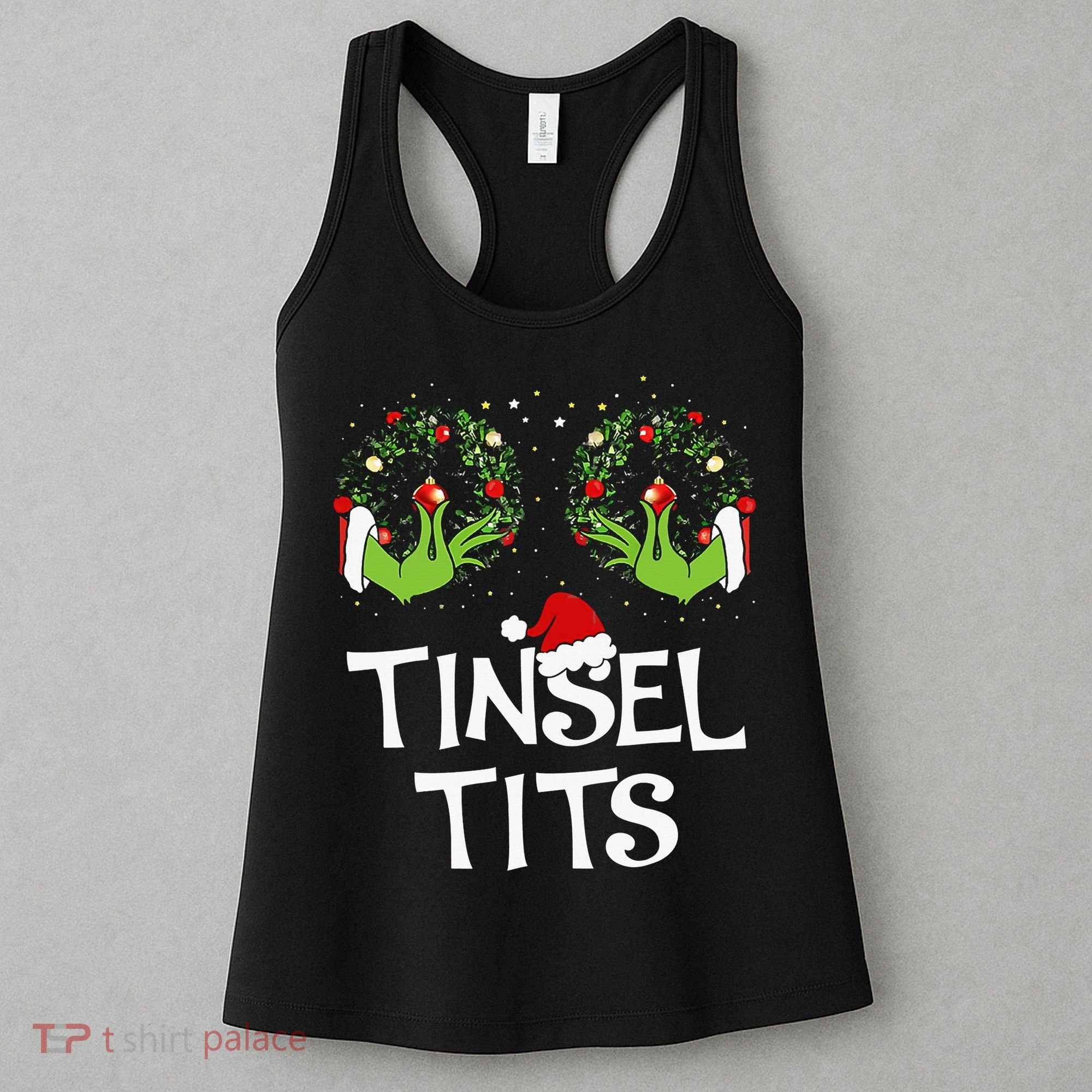 Tinsel Tits Jingle Balls Matching Couple Christmas Women's Tank Top