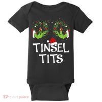 Tinsel Tits Jingle Balls Matching Couple Christmas Baby Bodysuit thumb 0