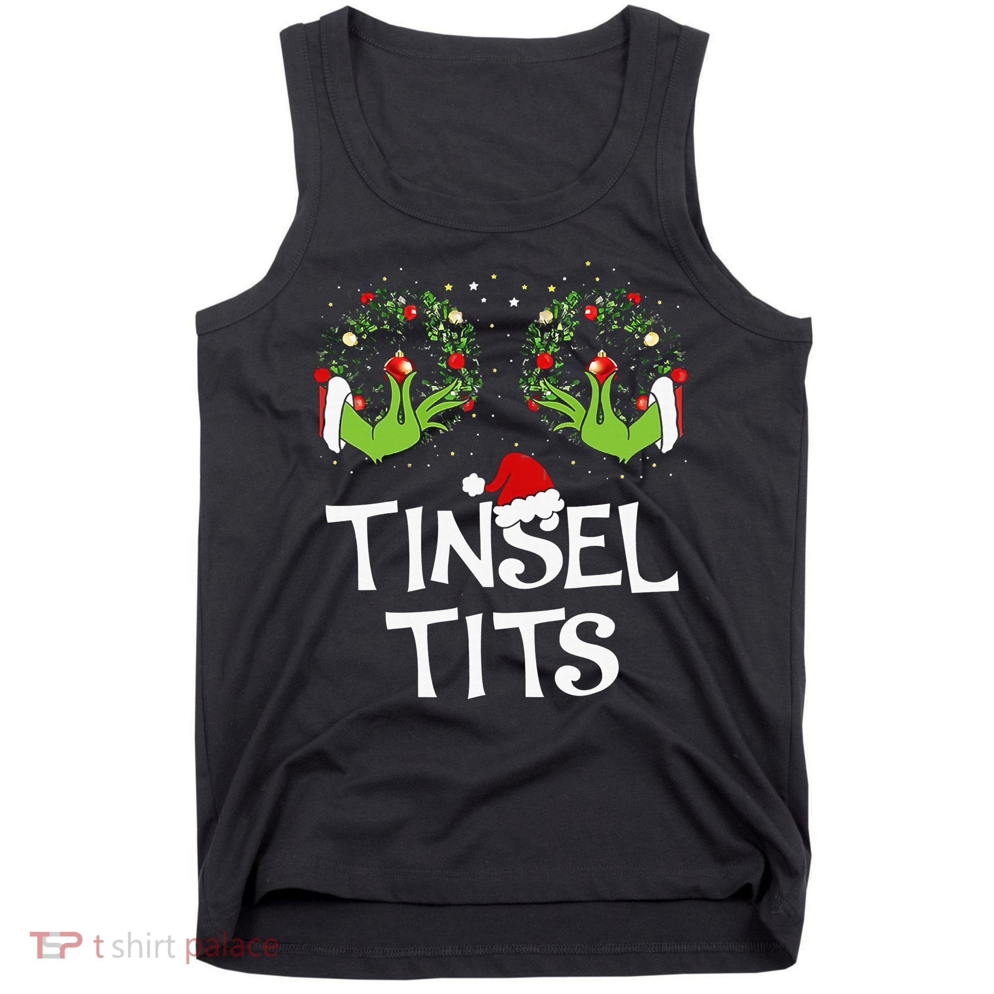 Tinsel Tits Jingle Balls Matching Couple Christmas Tank Top