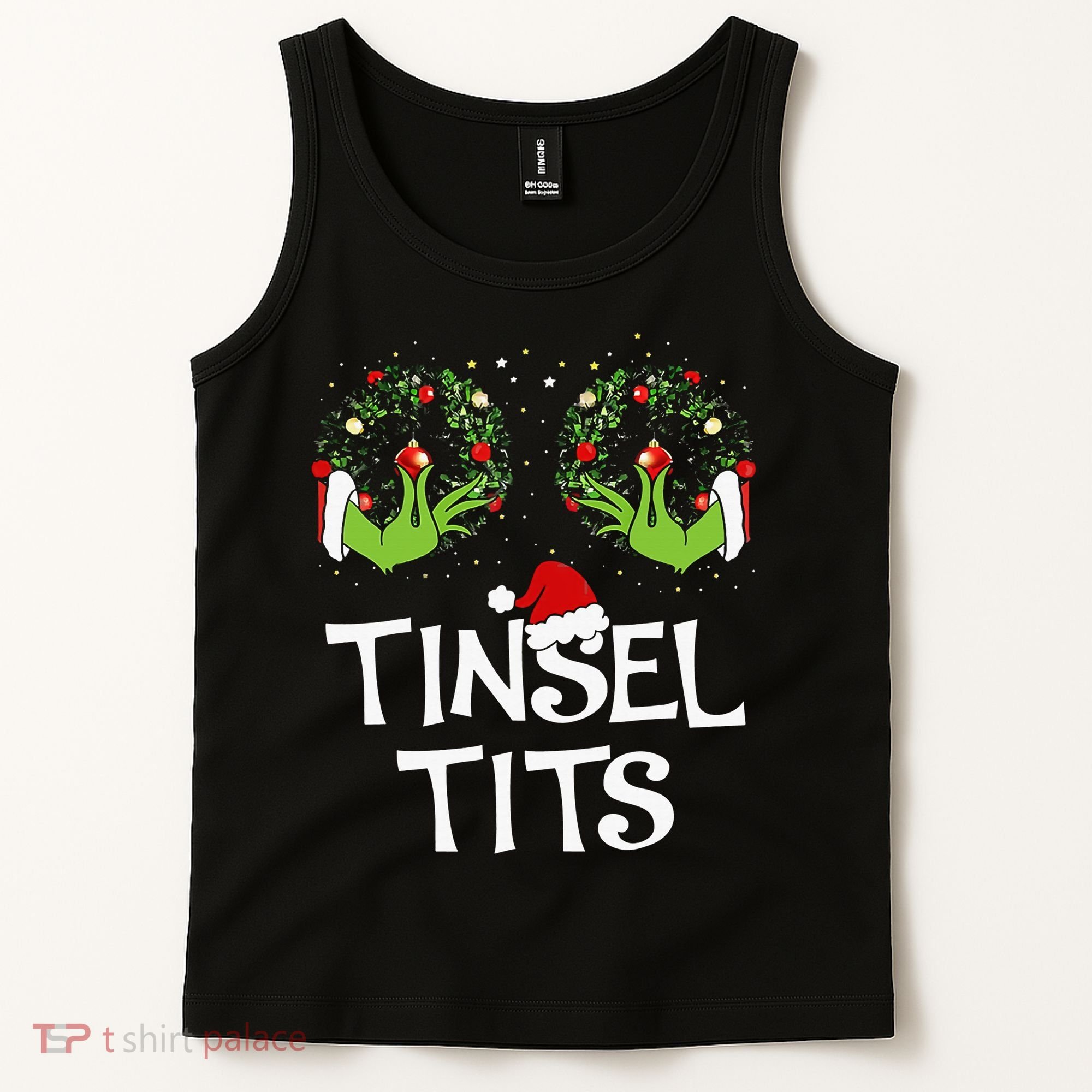 Tinsel Tits Jingle Balls Matching Couple Christmas Tank Top