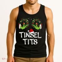 Tinsel Tits Jingle Balls Matching Couple Christmas Tank Top thumb 3