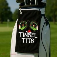 Tinsel Tits Jingle Balls Matching Couple Christmas Golf Towel thumb 2
