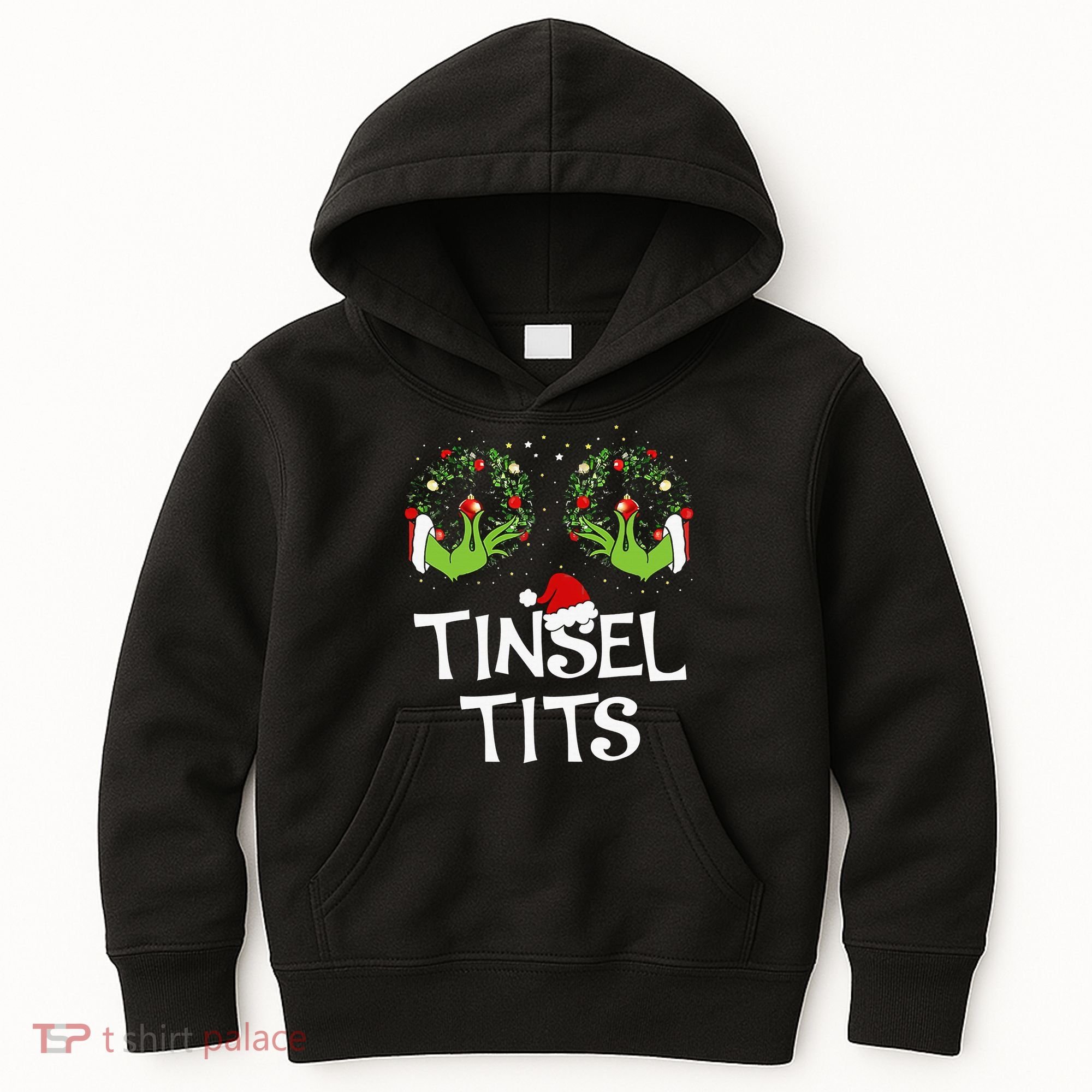 Tinsel Tits Jingle Balls Matching Couple Christmas Kids Hoodie