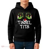 Tinsel Tits Jingle Balls Matching Couple Christmas Kids Hoodie thumb 4