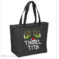 Tinsel Tits Jingle Balls Matching Couple Christmas Tote Bag thumb 2