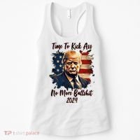 Time To Kick Ass No More Bullshit Trump 2024 Usa Women's Tank Top thumb 0