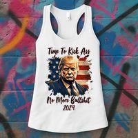 Time To Kick Ass No More Bullshit Trump 2024 Usa Women's Tank Top thumb 3
