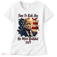 Time To Kick Ass No More Bullshit Trump 2024 Usa Women's T-Shirt thumb 0