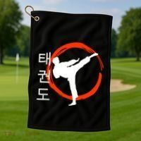 Taekwondo Tae Kwon Do Fighter Korean Golf Towel thumb 1
