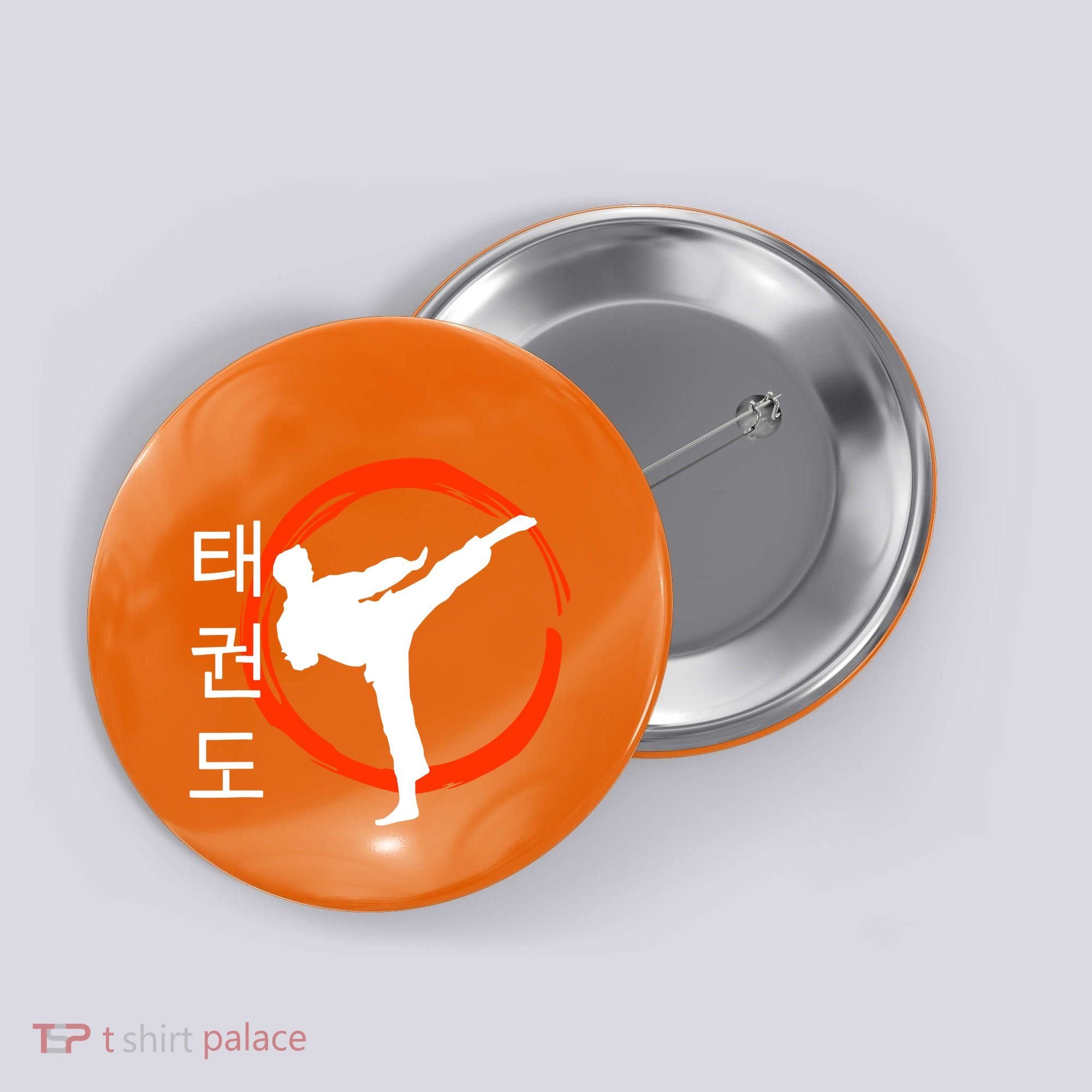 Taekwondo Tae Kwon Do Fighter Korean Button