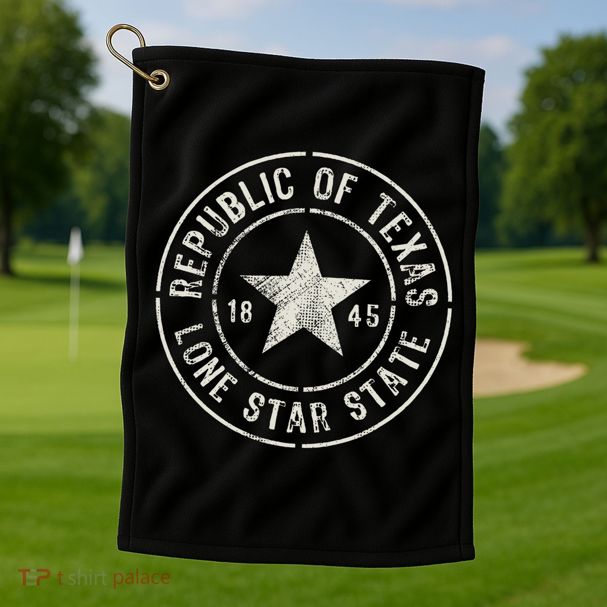 Texas The Lone Star State Republic Of Texas 1845 Golf Towel