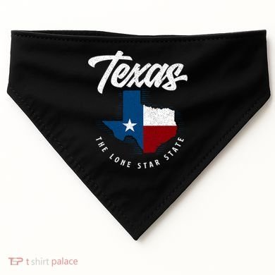 Texas The Lone Star State Texas Map USA-Made Doggie Bandana