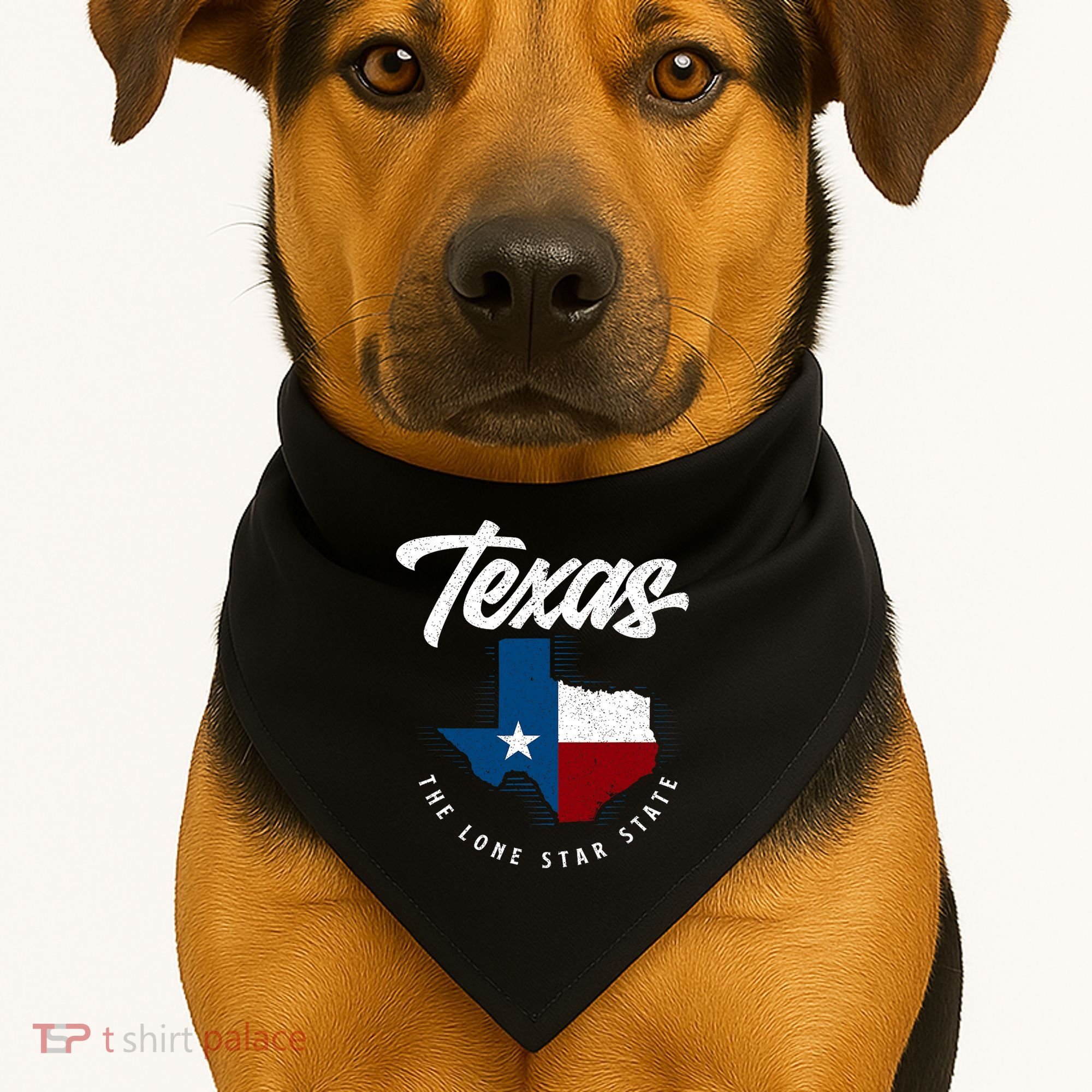 Texas The Lone Star State Texas Map USA-Made Doggie Bandana