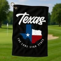Texas The Lone Star State Texas Map Golf Towel thumb 1