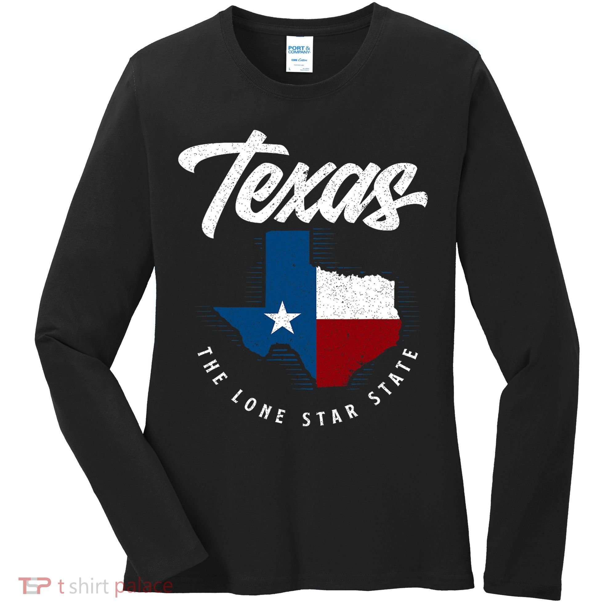 Texas The Lone Star State Texas Map Women's Long Sleeve Shirt