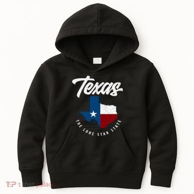 Texas The Lone Star State Texas Map Kids Hoodie