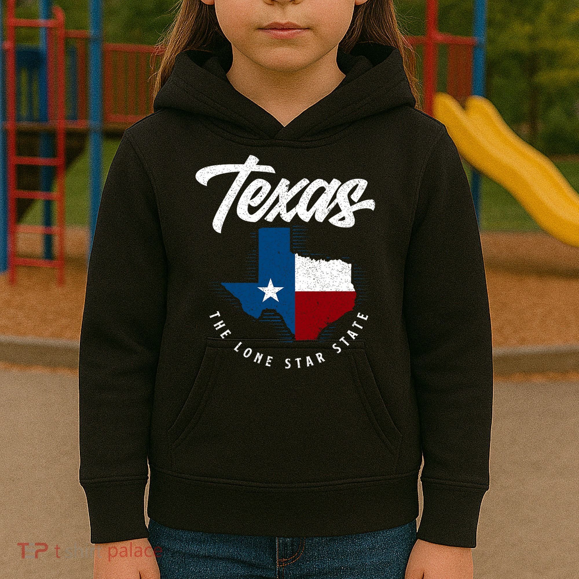 Texas The Lone Star State Texas Map Kids Hoodie