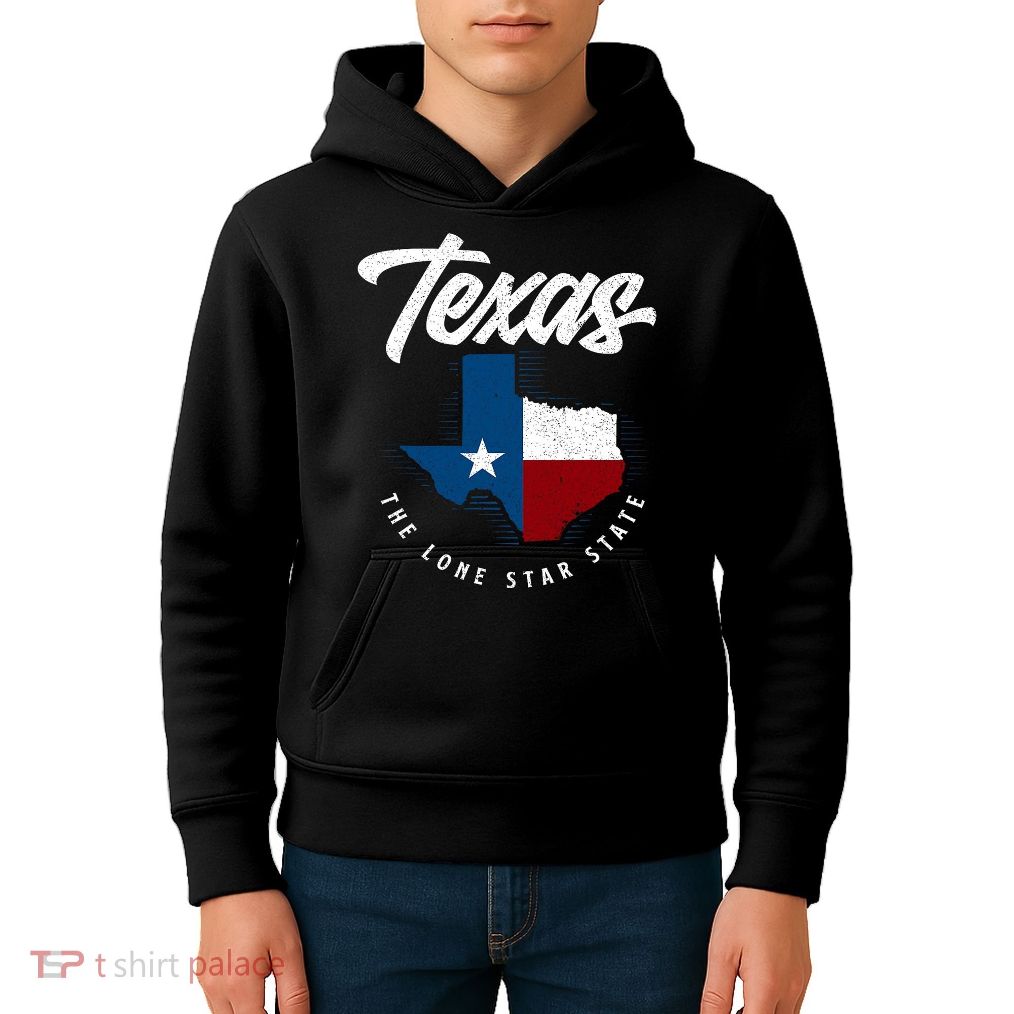 Texas The Lone Star State Texas Map Kids Hoodie