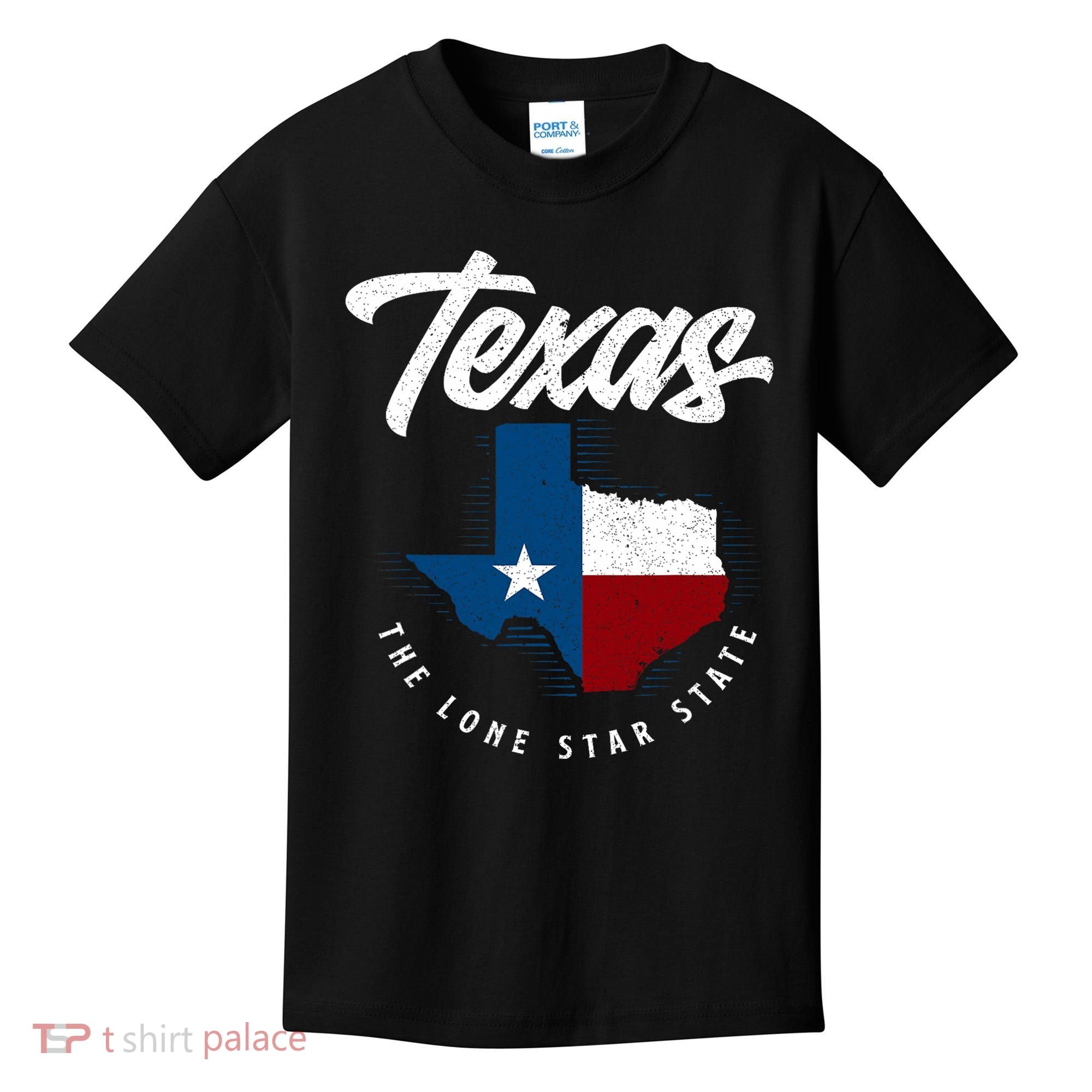 Texas The Lone Star State Texas Map Kids T-Shirt