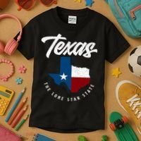 Texas The Lone Star State Texas Map Kids T-Shirt thumb 3
