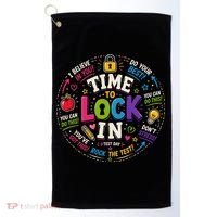 Time To Lock In Test Day Golf Towel thumb 0