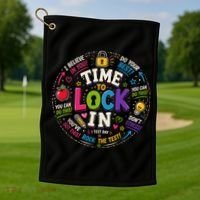 Time To Lock In Test Day Golf Towel thumb 1